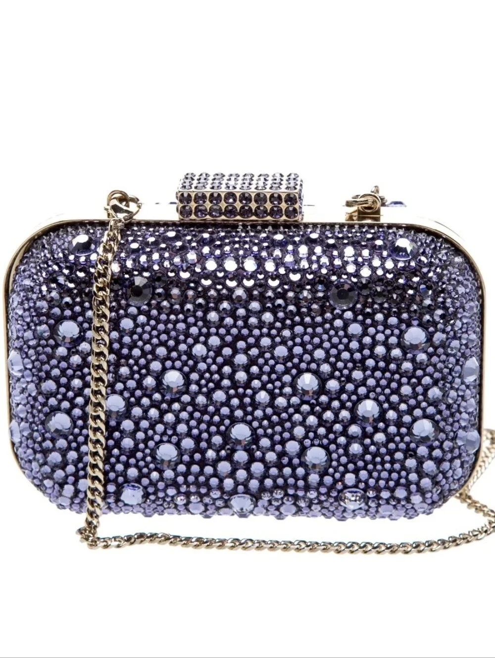 Jimmy Choo Women's Purple Crystal-Embellished Minaudière Clutch Bag